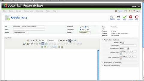Joomla - How to embed a youtube video into an article