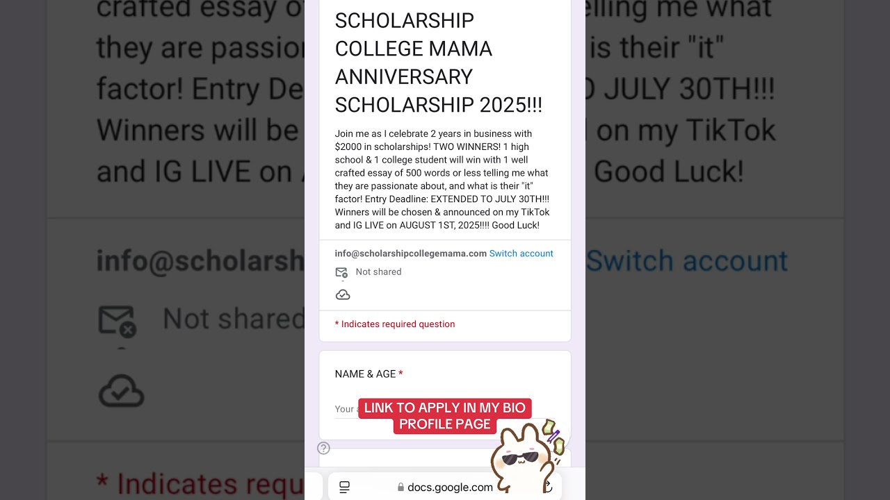 ANNIVERSARY SCHOLARSHIP 2025 Scholarships