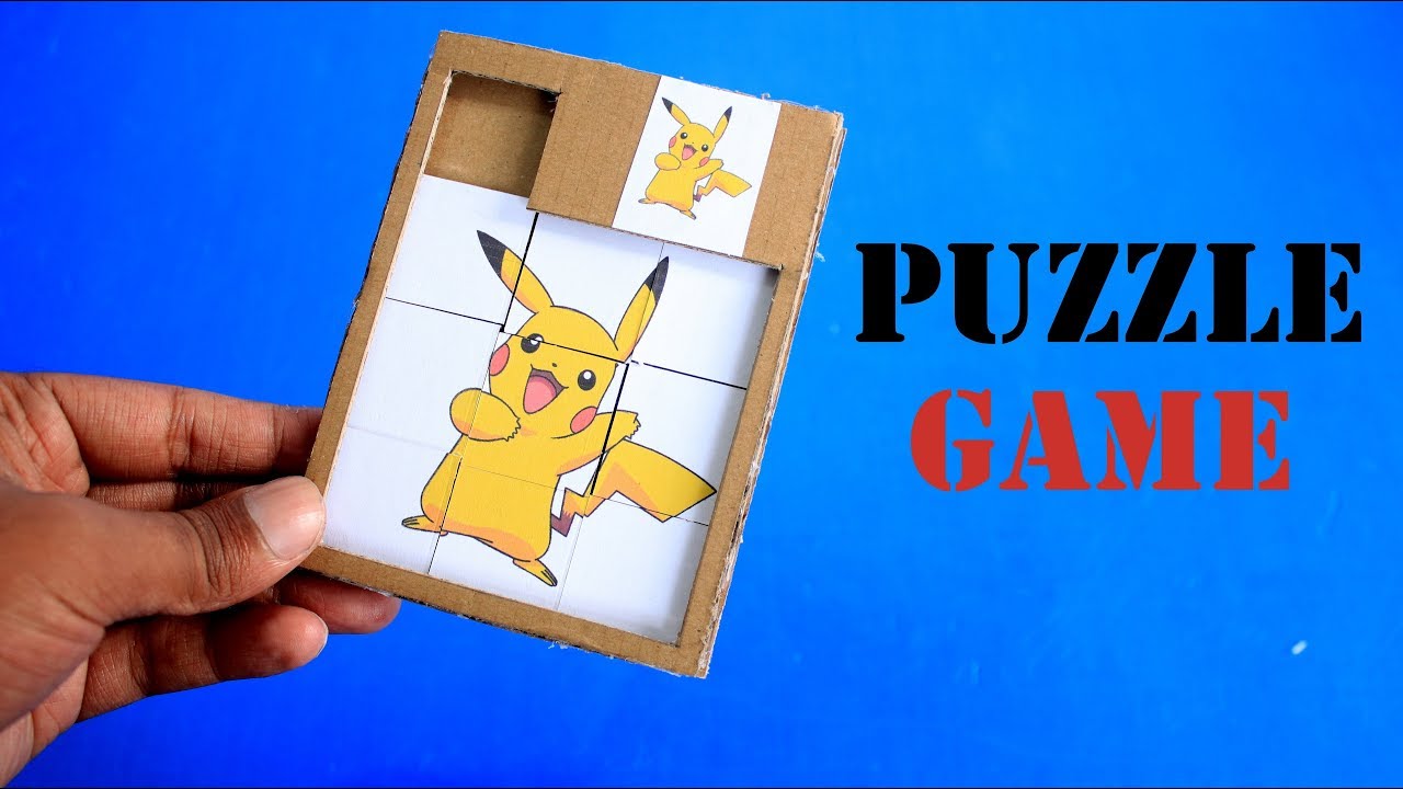 How to make simple Puzzle from Cardboard / diy puzzle game (mr. hotglue's  family) 