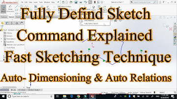 Fully Defined Sketch Command Solidworks in Urdu / Hindi | Tutorial 39