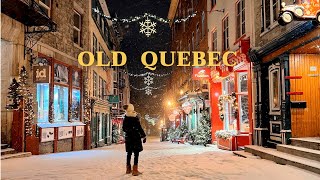 [4K] Alice in Winter Wonderland⛄❄Midnight Snowfall in Old Quebec CityDec. 2021