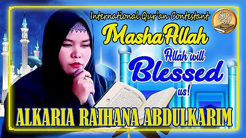 Alkaria Raihana Abdulkarim reading QUR'AN during k...