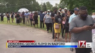 Hundreds pay respects, call for change at George Floyd’s Raeford memorial service