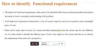 How to identify functional requirement of a system