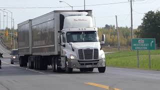 DOUBLE TRAILER TRUCK; Freightliner, Peterbilt & Volvo plus; 70's GMC Truck: Tim Horton's