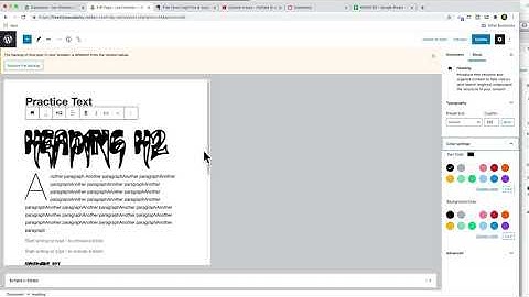 WordPress Editing Block Font Size and Color
