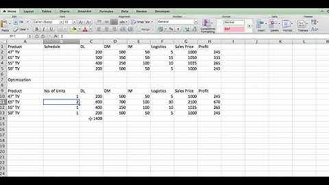 Solver Product Mix Part I