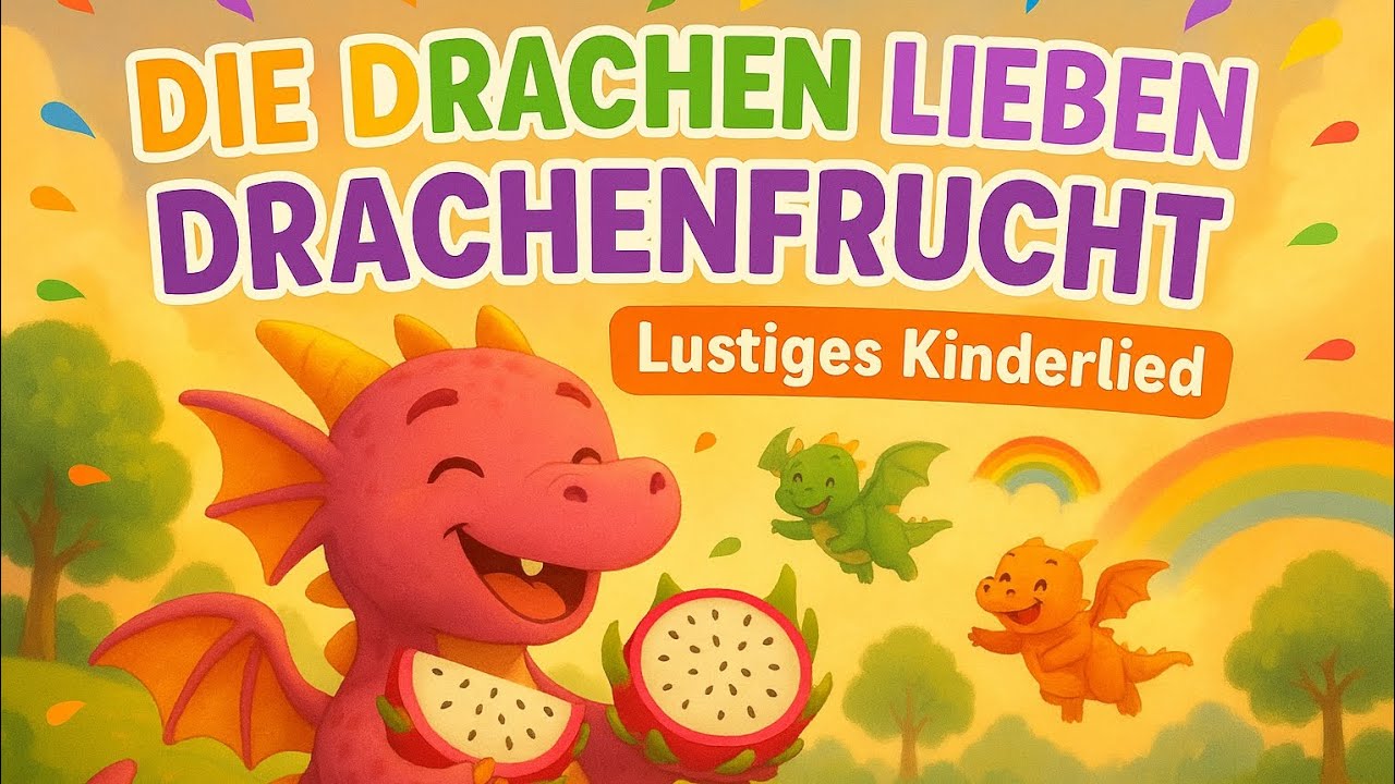 🐉🍓 Die Drachen lieben Drachenfrucht! | Lustiges Kinderlied über Drachen & Früchte 🌈🎶