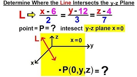 Calculus 3: Ch 2.1 Lines and Vectors in 3-D (14 of 20) Where Does L1 Intersect the yz-Plane, x=0