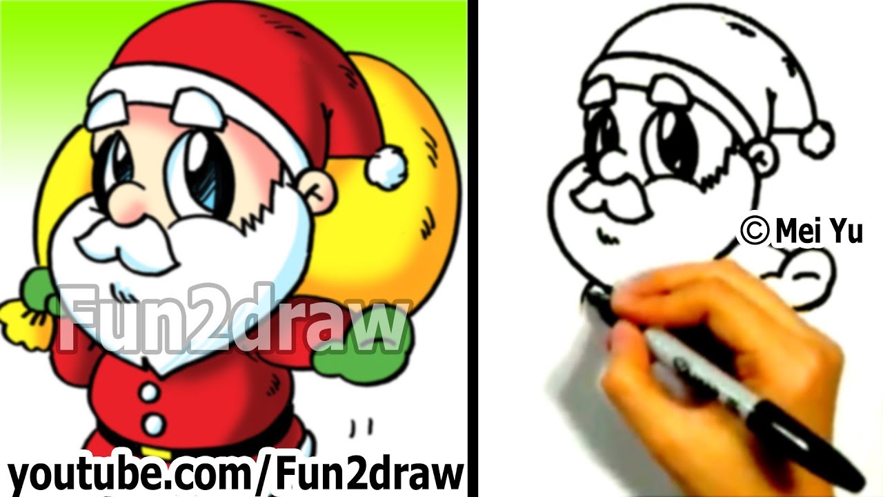 How to Draw Santa - Fun Things to Draw Art Lessons - Fun2draw | Online ...