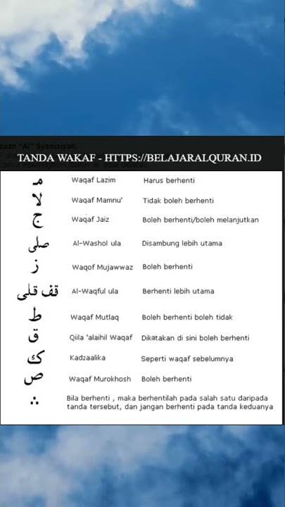 tanda wakaf ||belajar Qur'an