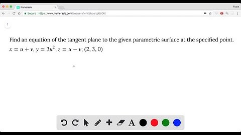 Find an equation of the tangent plane to the given parametric surface at the specified point. x = u…
