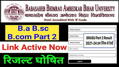 BRABU part 2 result 2021-2024 | BRABU ba bsc bcom part 2 result out