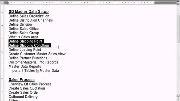 SAP SD - Concepts of Shipping Point Determination