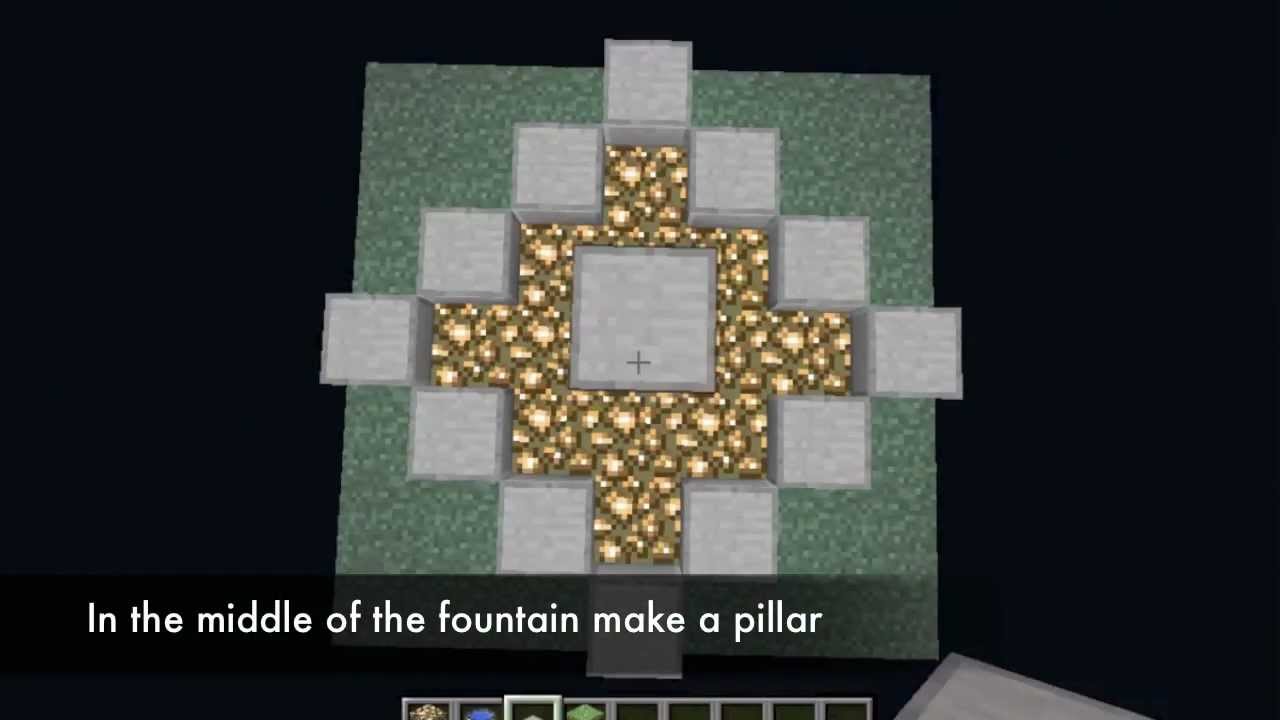 Схема фонтана в майнкрафте
