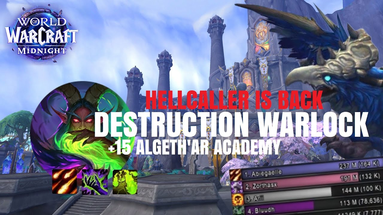 +15 Academy | Midnight Beta Destruction Warlock - Hellcaller is back ? (new changes)
