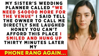 My Sister's Wedding Planner Called – We Need $40K More – But She Didn’t Know I Own The Venue...