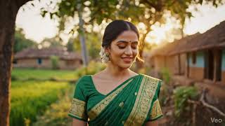 Indian Woman S Elegant Saree Walk