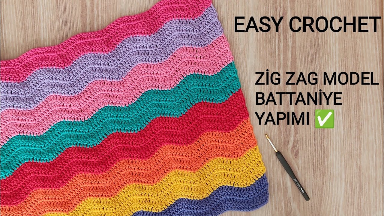 Изготовление одеяла с узором «зигзаг» ✅ Легкое вязание крючком ✅ Изготовление модели «зигзаг» с г...
