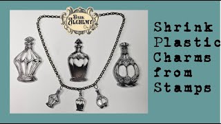 Shrink plastic necklace with Dark Alchemy for Funky Fossil