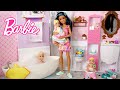 Barbie &amp; Ken Doll Family Babysitter Evening Routine