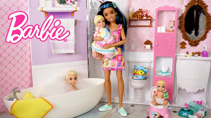 Barbie & Ken Doll Family Babysitter Evening Routine
