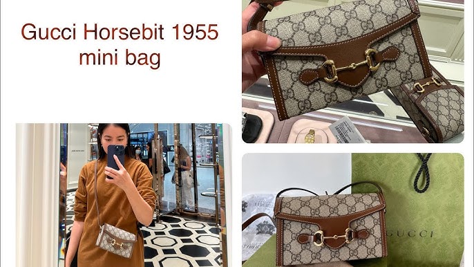 GUCCI HORSEBIT 1955 MINI BAG: REVEAL AND FIRST IMPRESSION! Modeling shots,  what fits, bag review! 