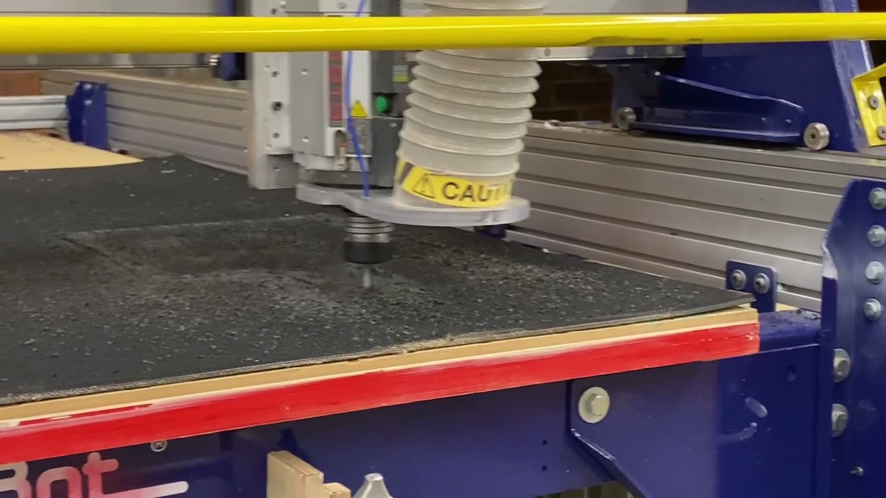 ShopBot 5HP ATC cutting heavy rubber sheet YouTube