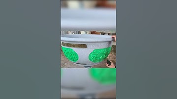 Hướng Dẫn Cách Sơn Chậu Cảnh Chi Tiết - Sơn Chậu Tròn 86 Giả Đá Màu Xám