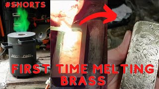 #Shorts - First time melting brass - Devil Forge
