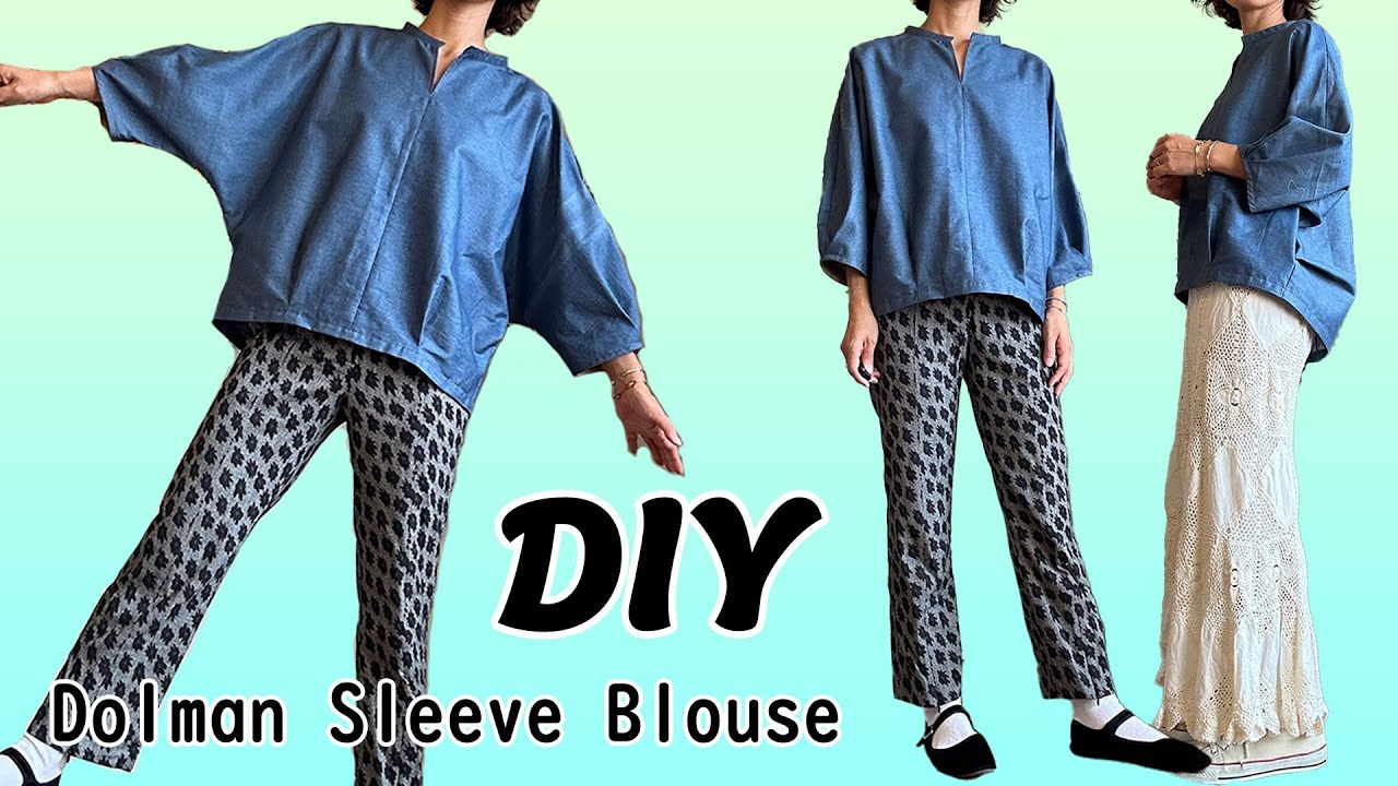 How to make a dolman sleeve blouse/Handmade adult clothes - YouTube