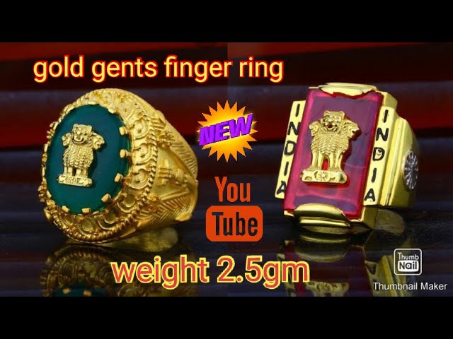 Showroom of 916 gold ashok stambh gents ring | Jewelxy - 170546