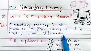 What is Secondary Memory? full Explanation | auxiliary memory क्या है?