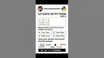 FAANG Python Question: is vs == – 87% of Devs Get This Wrong!