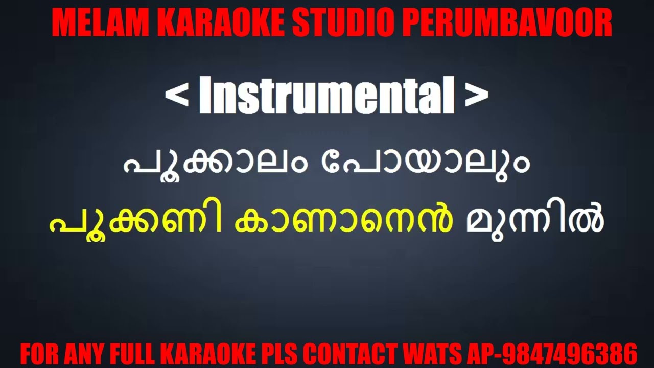 En hrIdaya pothalam niraye karaoke with lyrics malayalam