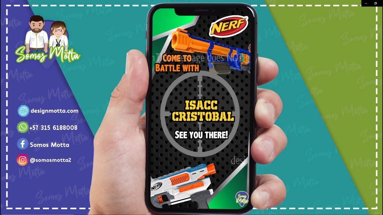 Nerf Birthday Party Invitation 🎂🔫