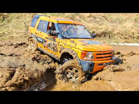 Land Rover Discovery in Sticky Clay! 😱 Extreme Winch Anchor Recovery on RC Cars