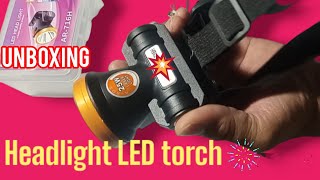 👉Led Headlight Torch Rechargeable 👉 Unboxing 👉 How To Elastic Belt Fitting