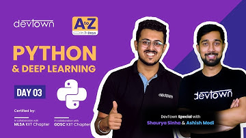 [LIVE] DAY 03 | PYTHON & Deep learning | COMPLETE in 7 - Days