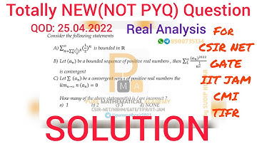 Csir Net Real Analysis Solution QOD 25.04.2022 |Gate Real Analysis | IIT JAM | NBHM | TIFR | PMA