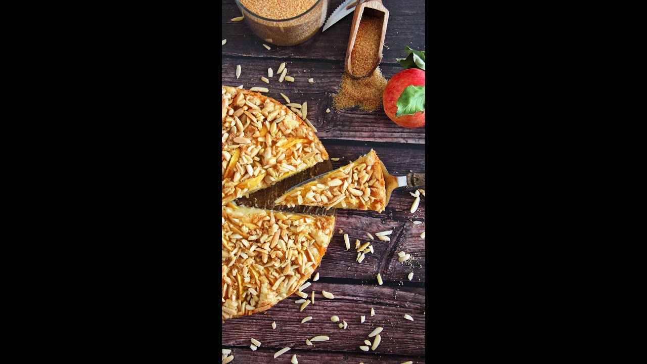 Blitzschneller Apfelkuchen vegan, Apfelkuchen mit gestifteten Mandeln ...