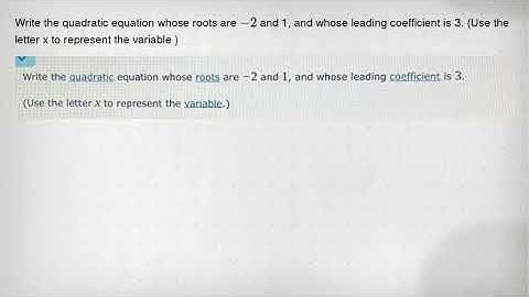 Write the quadratic equation whose roots are -2 and 1, and whose leading coefficient is 3. (Use the