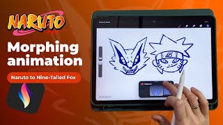 Morphing Animation Naruto to Nine-Tailed Fox in Procreate Dreams [Frame by Frame]