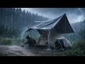 SOLO CAMPING IN A SEVERE STORM | Relaxing in a Warm Tent with Heavy Rain All Night