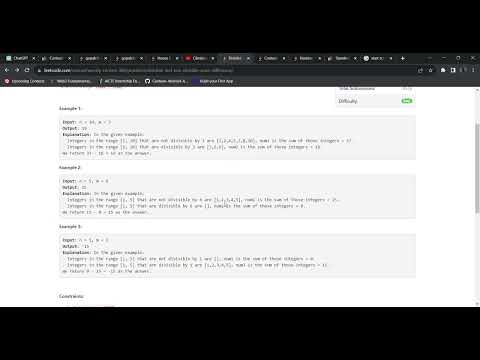 Divisible and Non divisible Sums Difference   LeetCode Contest