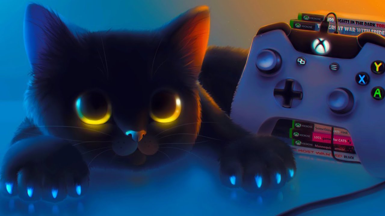 Включи черный кот игры. Кот геймер. Кот с джойстиком. Коты геймеры. Игровой кот.