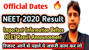 NEET UG 2020 ::- Official Date & Time  For NEET 2020 Result Announcement ! 💥👍 Check Out Now.