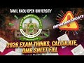 Tamilnadu Open University 2026 Exam Thinks Calculation & OMR Sheet Fill @SeeOpenBookVlogtnouTNOU