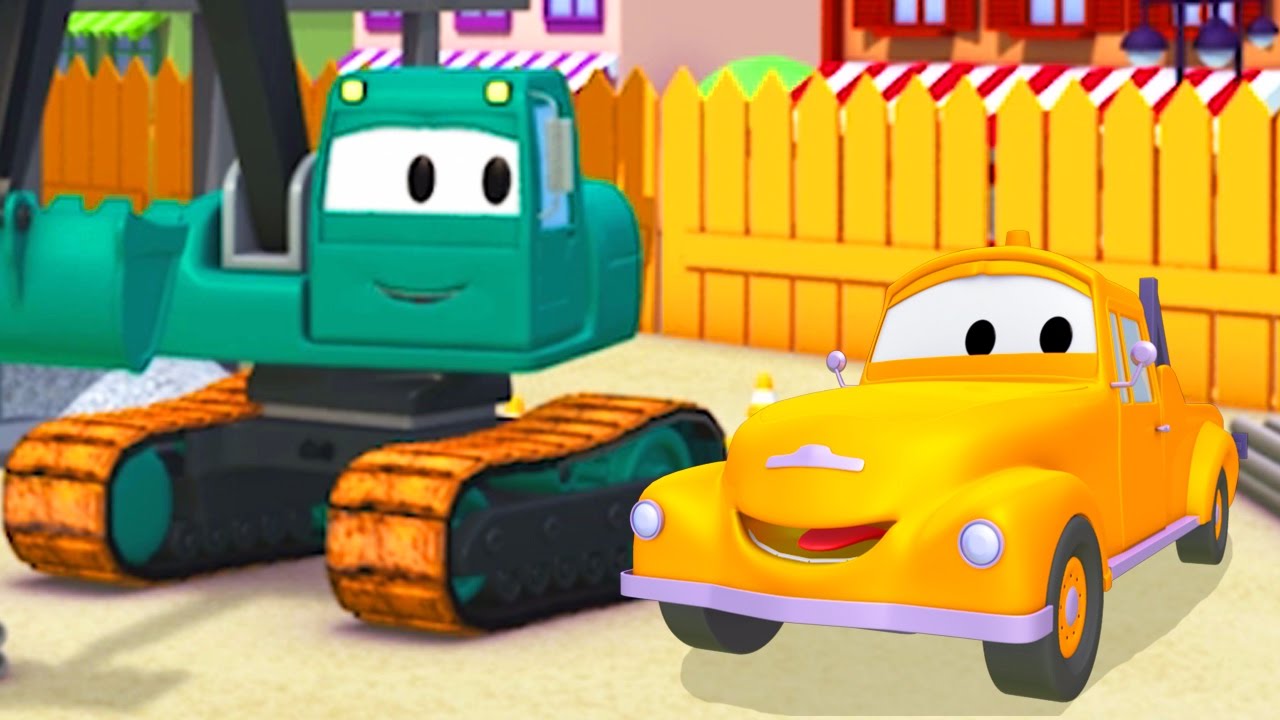 ショベルカーのエドガーそして レ ッカー車のトム 子供向け 車 トラックの建設アニメ Youtube