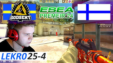 Lekr0 POV 25-4 CS:GO - GODSENT vs ex-Findictus [Dust 2] ESEA Premier Season 24